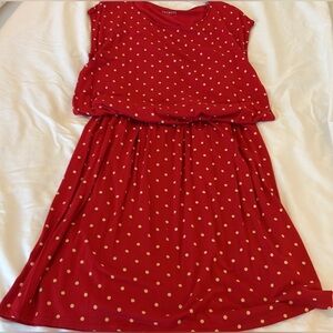 Talbots red polka dot stretch knit dress